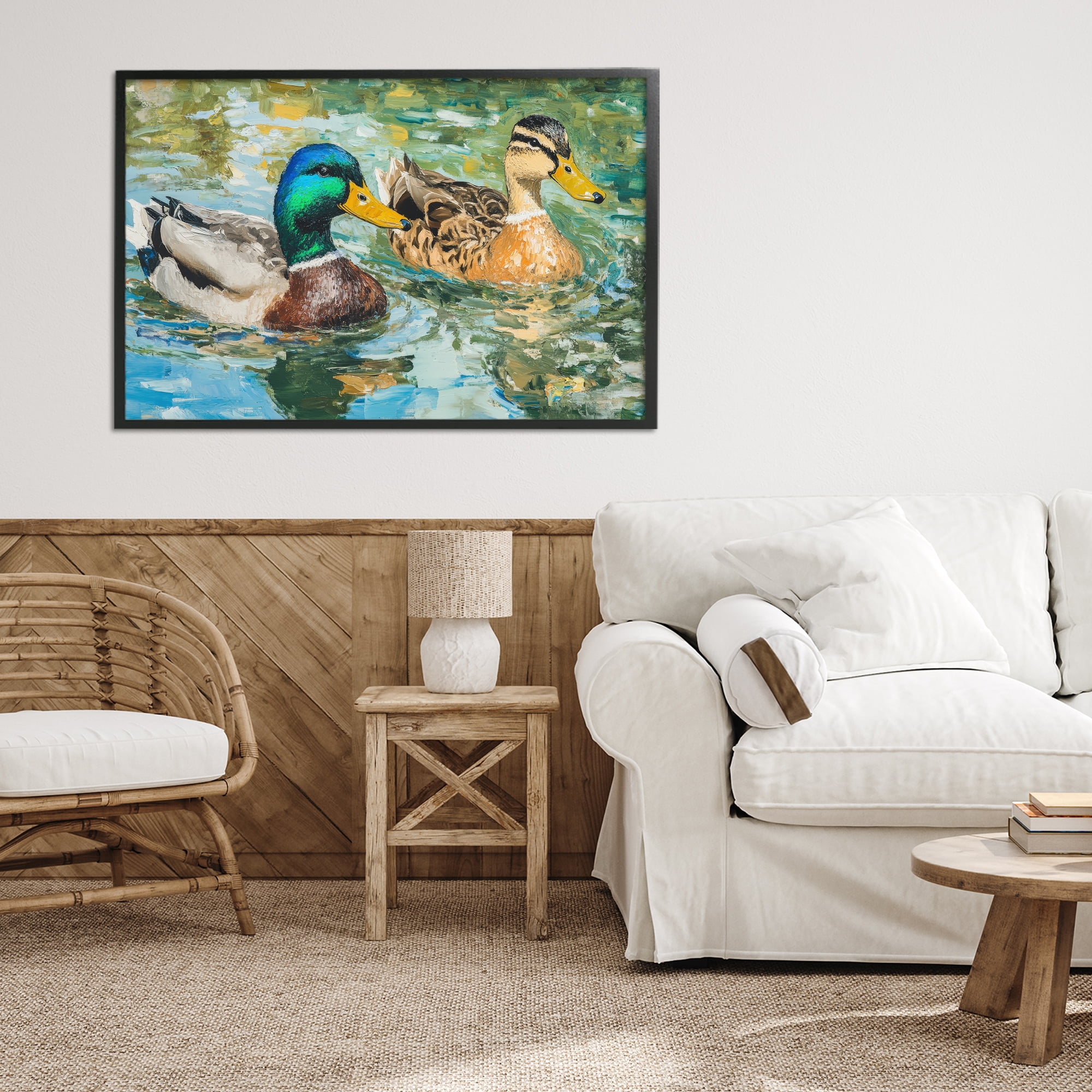 Stupell Industries Ducks Out For A Swim Black Framed Giclee Art, design by Petal Prints Design