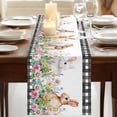 thumbnail image 3 of Table Runners 90 Inches Long Dress Scarves, Easter Bunny Farmhouse Coffee/Dining/Kitchen Table Runner for Living Room, Spring Daisy Flowers Rabbits Buffalo Plaid 13x90 Inch, 3 of 9