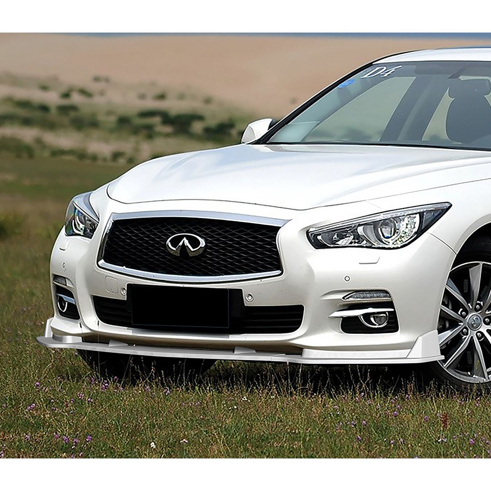 For 2014-2017 Infiniti Q50 Premium Painted White Front Bumper Body Kit Lip 3PCS