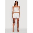 thumbnail image 2 of Womens Haute Monde Eyelet Scallop Trim Cropped Cami, 2 of 5