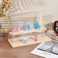 thumbnail image 6 of 2-Tier Transparent Acrylic Presentation Boxes Minifigures Display Case with Wood Base for Doll Action Figures Storage Clear Finish Product: 32x12x21.2cm about 9pcs/set, 6 of 7
