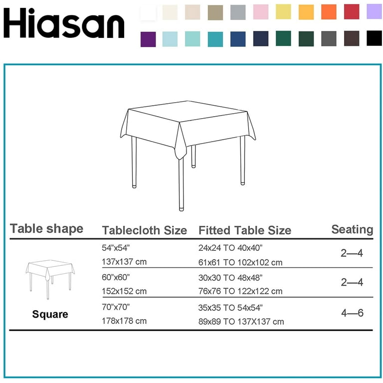 Hiasan Waterproof Polyester Tablecloth - Square Dining Room 