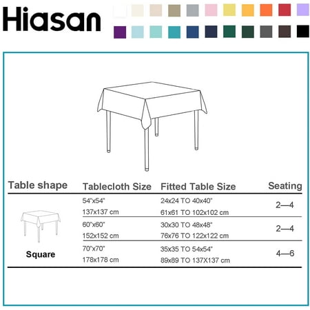 Eayy Black Rectangle Tablecloth 54 X, What Size Tablecloth For Square Table That Seats 80