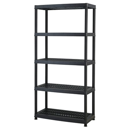 Keter Plastic 5 Tier Shelf 18 X 36 Ventilated Resin Unit Black Keter Plastic 5 Tier Shelf 18 X 36 Ventilated Resin Unit Black Com