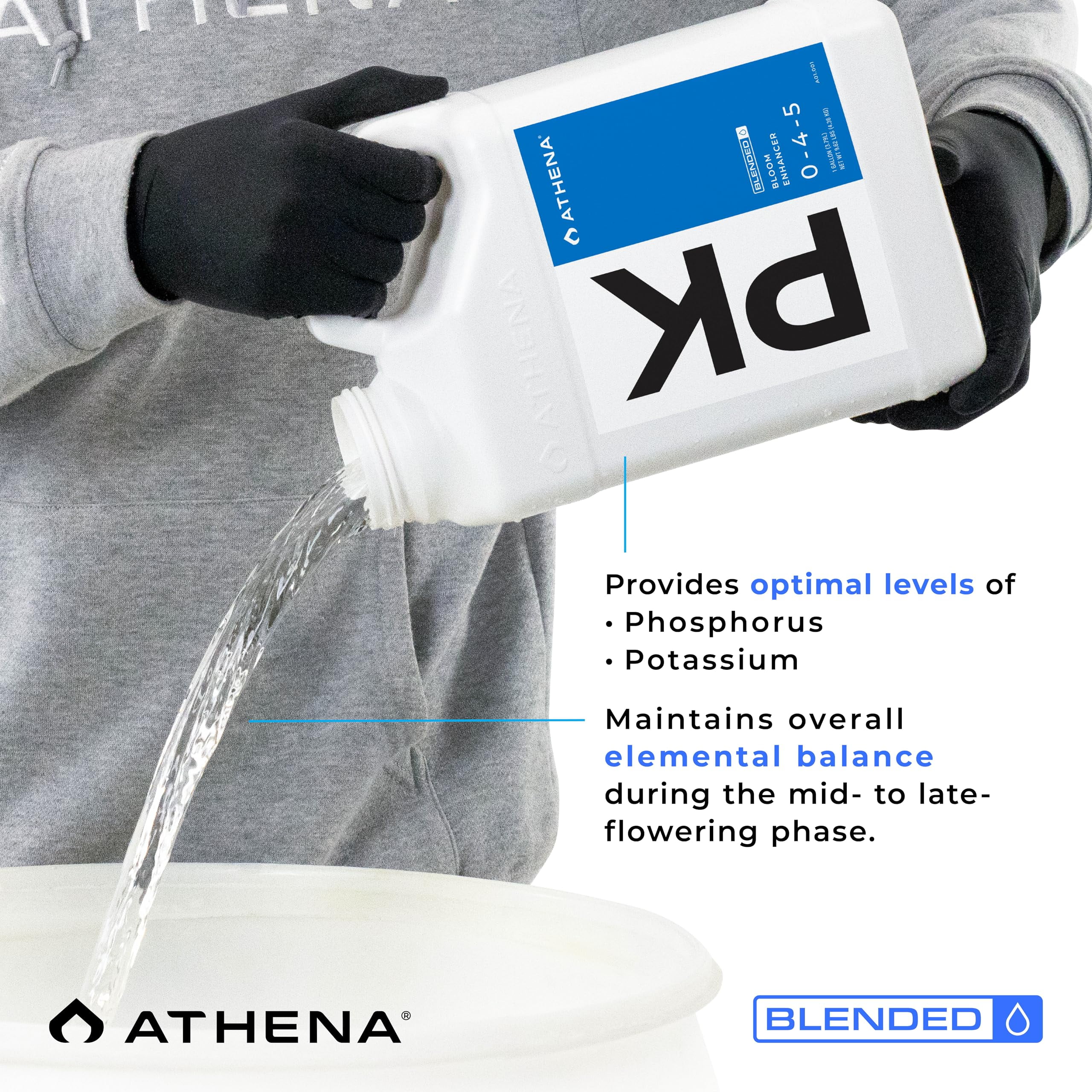 Athena PK - (1 Gallon) Bloom Enhancer - Flowering Phase Fertilizer - Phosphorus and Potassium Supplement Ideal for High-Yielding Plants - Compatible with All Fertigation Systems