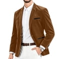 thumbnail image 4 of TKKCS Mens Corduroy Blazer Single Button Lapel Casual Formal Long Sleeve Suit Jacket with Pockets Khaki XL, 4 of 4