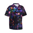 thumbnail image 2 of Daiia Glowing Chameleon Fantasy Art Hawaiian Shirt for Men Gentle Cotton Regular Short Sleeve Casual-Small, 2 of 9