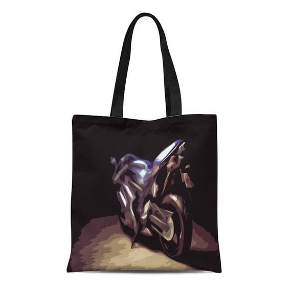 SIDONKU Canvas Tote Bag Garage Dark Motorbike Simple Motor Engine Power Masculine Motorcycle Reusable Handbag Shoulder Grocery Shopping Bags