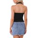 thumbnail image 3 of INSPIRAR CHIC Top Corto Sin Mangas de Cuello Halter y Espalda Descubierta para Mujeres XS Negro, 3 of 6