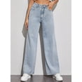 thumbnail image 1 of U.Vomade Jeans Taille Haute pour Femmes Jeans à Jambe Grand pour Dames, 1 of 6