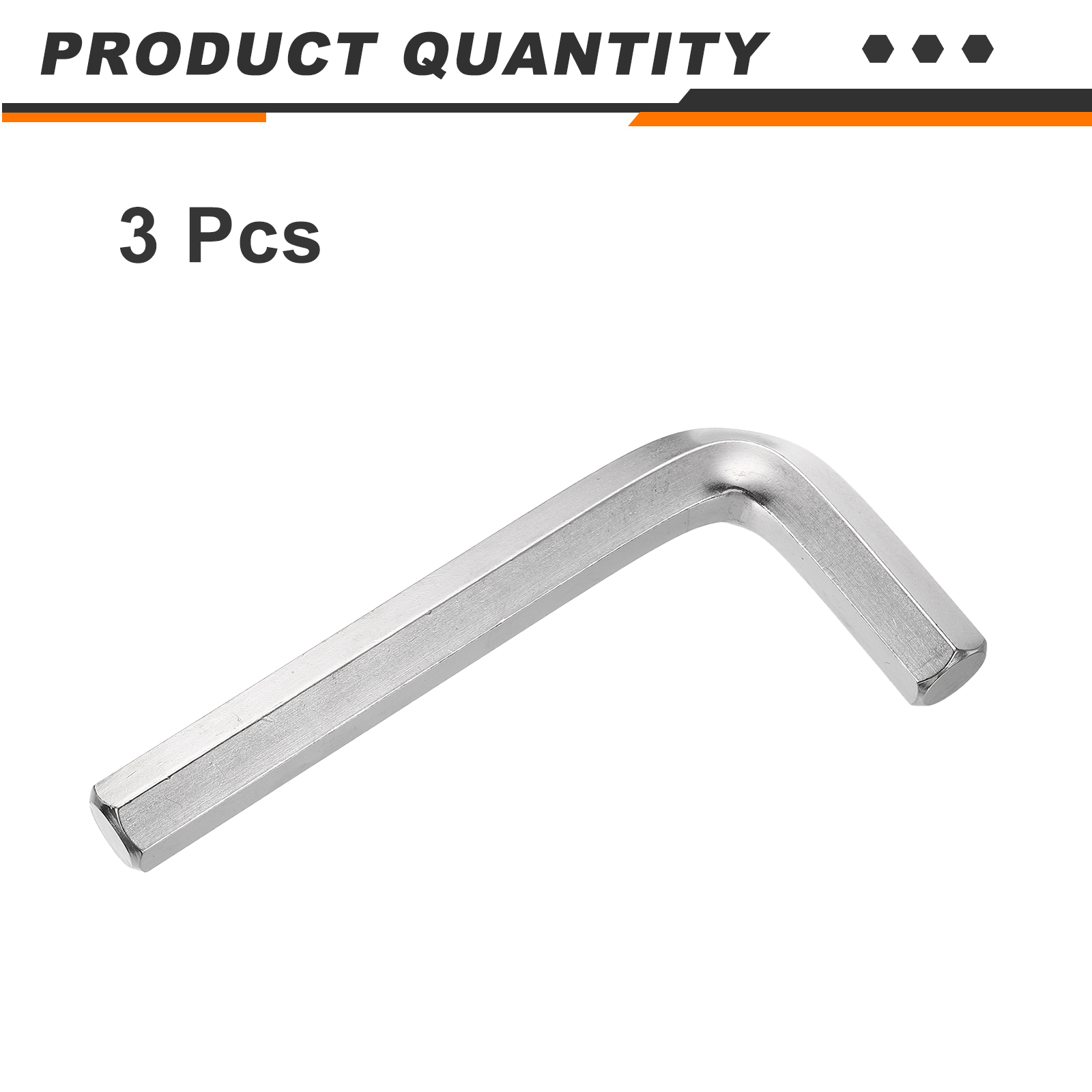 3pcs Hex Key Wrench 19mm L-Shape Hexagon Metric Wrenches Silver