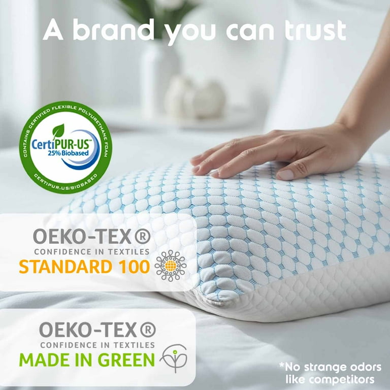 LAMMALOE Cooling Memory Foam Pillow, Toddler, 13" x 18" photo 7