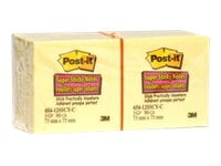 Post-it Super Sticky Notes 654-12SSCY, 3 in x 3 in (76 mm x 76 mm) Canary Yellow, 12 pk, 90 sh per pad