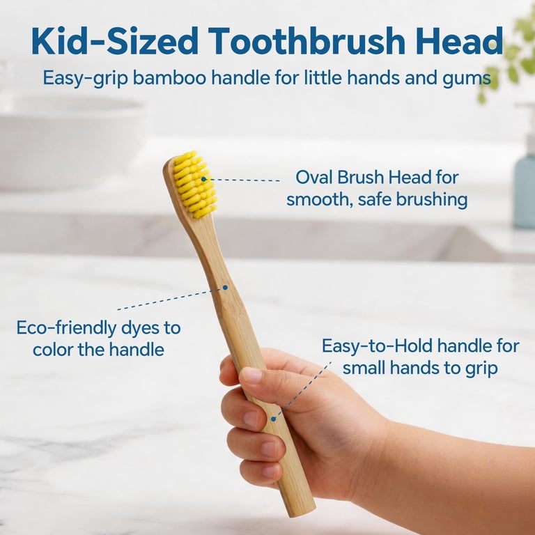 Genkent Kids Bamboo Toothbrushes, 8 Pack Extra Soft photo 4