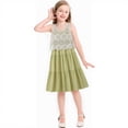 thumbnail image 4 of Angala 2 Piece Outfits For Girls Crew Neck Sleeveless Floral Lace Embroidered Tank Top With Seasonal Outdoor Style Dress Set Girls Fall Season Wear Clothes, 4 of 4