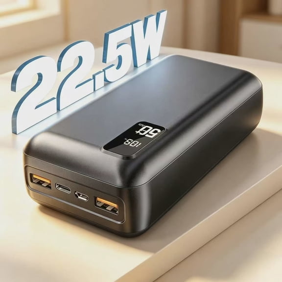 50000mAh High Capacity Power Bank, 22.5W PD Fast Charging Portable Battery Pack Charger, USB-C LED Display Portable Phone Charger, 3 Output 2 Input Portable Charger Compatible With iPhone 17 16 15