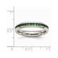 thumbnail image 6 of Stainless Steel 4mm May Green CZ Ring, 6 of 6