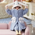 thumbnail image 3 of Anime Sanrios Kuromi Autumn Winter Children's Plush Pajamas Robe Cinnamoroll Melody Y2K Kawaii Girl Cute Hooded Thicken Homewear, 3 of 5