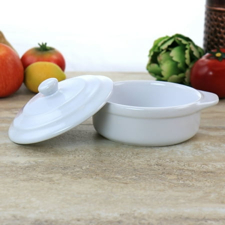 

Martha Stewart-Martha Stewart Stoneware Round Casserole with Lid in White