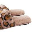 thumbnail image 4 of Roxoni Womens Fuzzy Leopard Print Slippers with Bow  Cozy Plush Indoor House Slides, Soft Memory Foam, Non-Slip Sole, 4 of 7