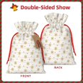 thumbnail image 2 of Rocae Gold Snowflake Stripes for Christmas Drawstring Linen Gift Bag with Drawstrings Treat Bag Goody Present Bags for Christmas Party Favor-Small, 2 of 9
