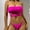 C_ Hot Pink, variant on UTSJKR Bikini Set for Women Two Piece Swimsuits V Neck Low Rise Crisscross Back Self Tie Spaghetti Straps Black L