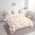 thumbnail image 2 of Manfei Bohemian Rainbow Full Size Bedding Sets, Butterfly Floral Full Size Bed in a Bag, Cream, Polkadot Reversible, 7-Piece, 2 of 6