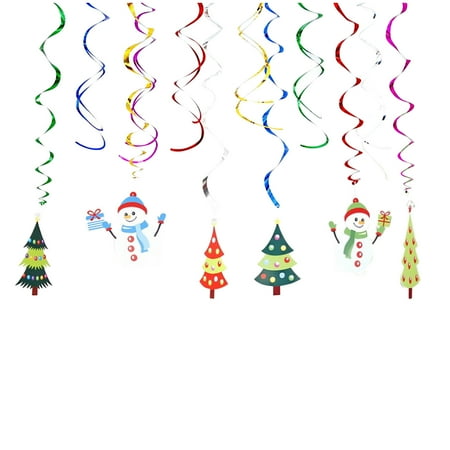 

New Christmas Gifts For Kids Gift For House Warming Premium Christmas Decorations Indoor Gift For Girls 8 To 11 Years Christmas Hanging Swirl Decorations 12Pcs Foil Ceiling Hanging Swirl Yard
