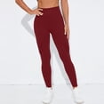 thumbnail image 5 of TGPMGRZ Scrunch Workout Leggings for Women High Waisted Lifting V Back Waist Seamless Gym Yoga Leggings Red Size L, 5 of 7