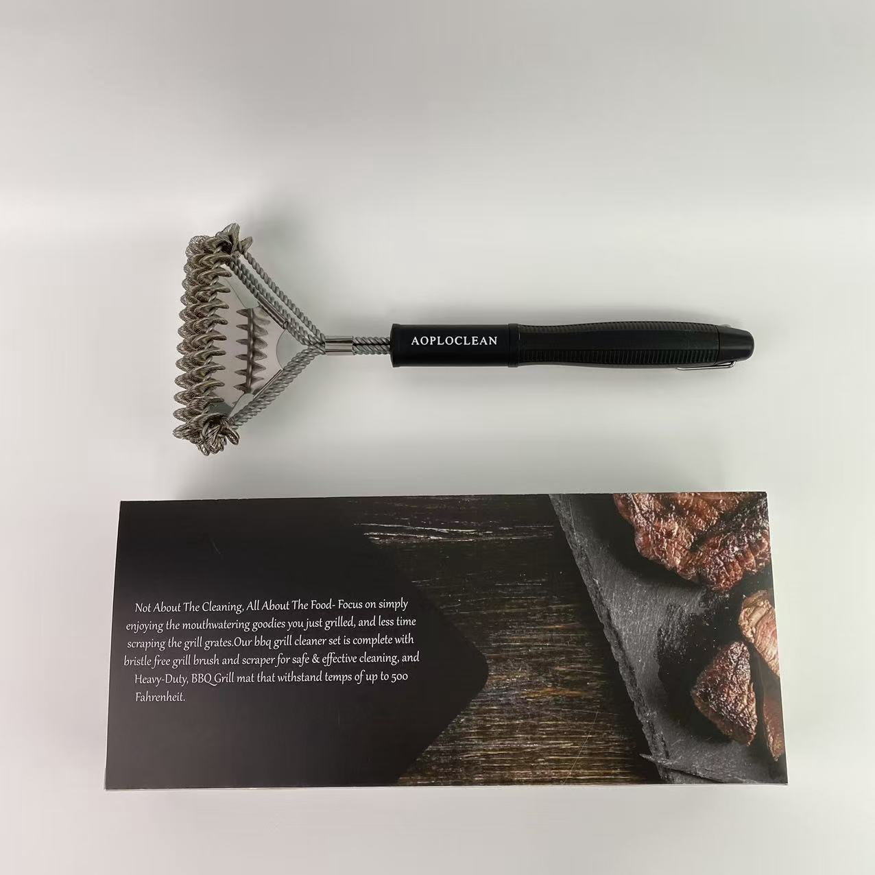 AOPLOCLEAN Grill brushes - Safe BBQ Brush for Grill -Stainless Grill Grate Cleaner - Safe Grill Accessories for Porcelain/Charcoal Grill