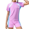 thumbnail image 2 of ATOGUTA Two Piece Swimsuit for Girl Rash Guard Swimwear Quick Dry Surfing Wetsuit for Kids Bathing Suit Size 3T-16, Pink, 2 of 6
