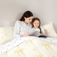 thumbnail image 4 of Erosebridal Cartoon Bow Star Full Size Comforter Sets for Girls, Yellow Bow Bedding Sets for Kids Teens, Reversible, 3 Pieces, 4 of 6