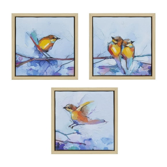 hometrends Olio Birds Framed Canvas Art Set