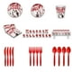 thumbnail image 2 of Juego de Vajilla Desechable para Fiesta Temática de Halloween con Bandera de Mano Ensangrentada: Platos, Servilletas, Manteles de Plástico y Pancartas Decorativas, Imprescindible para Fiestas de Terr, 2 of 4
