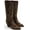 Chocolate/Tan Leopard, variant on Sam Edelman Women's James Western Boot Spiced Pecan Wide Calf 7.5M