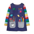 thumbnail image 2 of Robes d'École pour Enfants 2-8 Ans avec Poches Broderie Stylo Manches Longues Automne Style Preppy, 2 of 5