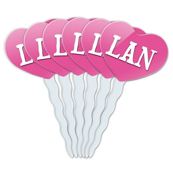 Lan Heart Love Cupcake Picks Toppers - Set of 6
