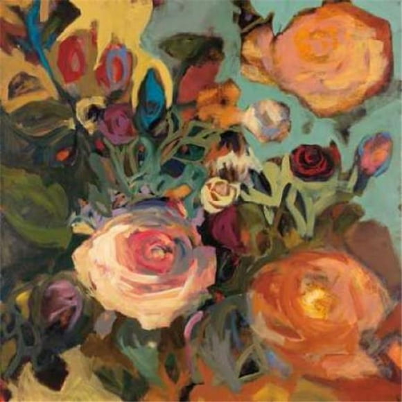Capital Winn Devon PDXHJP109LARGE Rose Garden II Affiche Imprimée par Jennifer Harwood, 24 x 24 - Grand