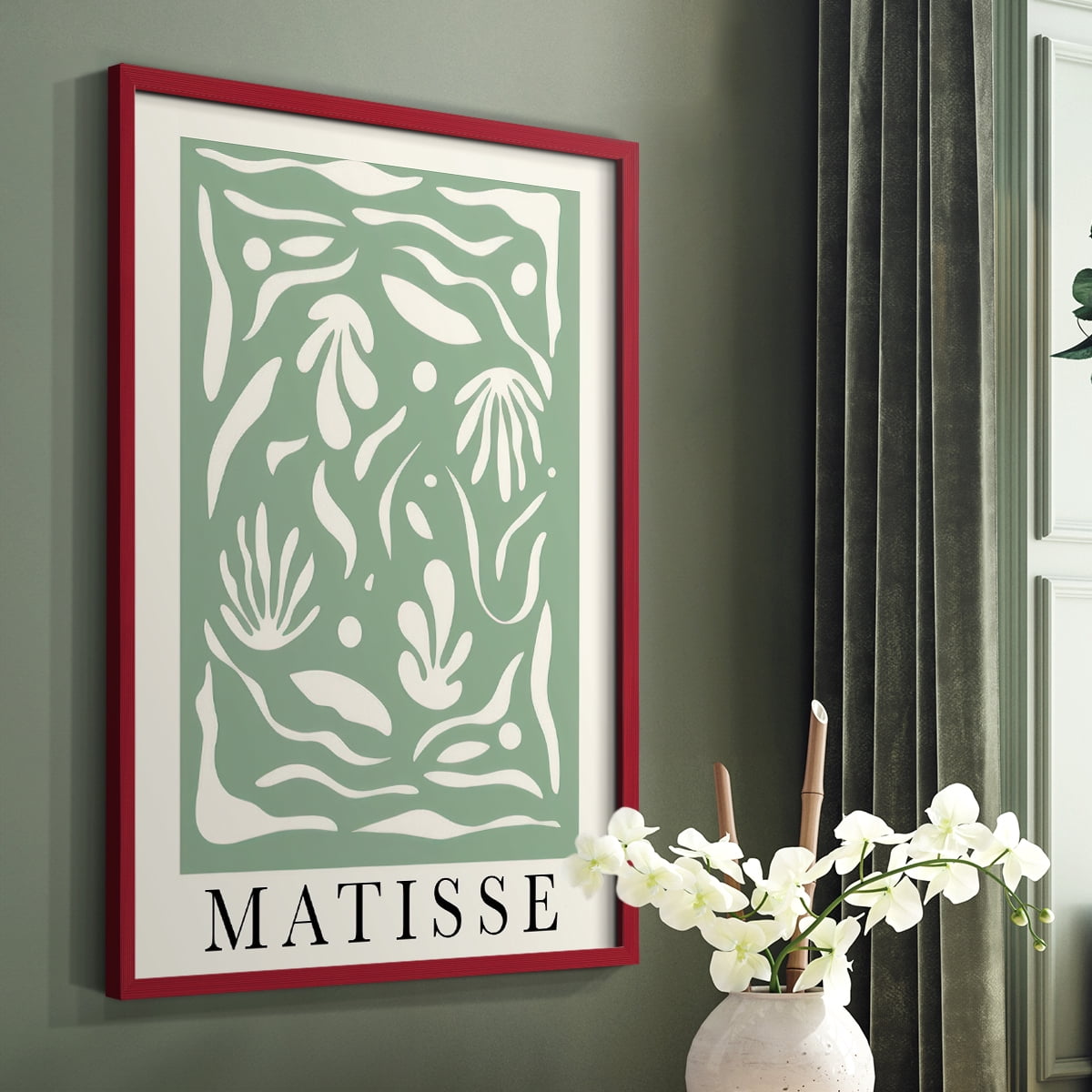 Matisse CLXXXIV Framed Print in Red Solid Wood 8 x 10 Framed Print