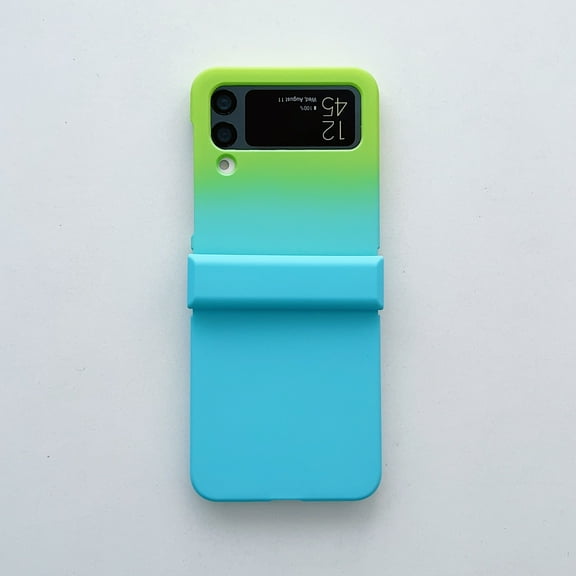 Allytech Case for Samsung Galaxy Z Flip 3 (5G) 2021, Luxury Gradient Color Hard Shockproof Protective Folding Slim Cover for Samsung Z Flip3 2021, Green Blue