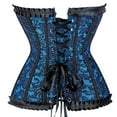 thumbnail image 3 of Gothic Corset Overbust Lace up Corset For Women Corsets Bustier Top Waist Training Blue 6XL, 3 of 4