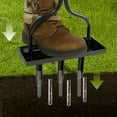 thumbnail image 2 of 43-Inch Manual Lawn Aerator with Soil Core Tray & Cleaning Tool 3-Tine Steel Coring Aerator for Soil Compaction Relief Lawn Yard Care Black, 2 of 10