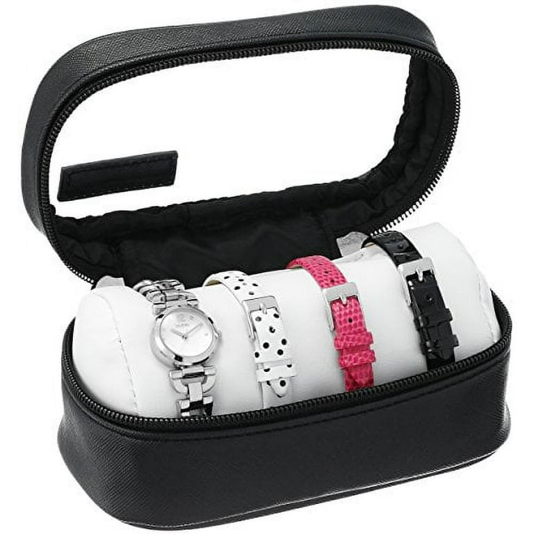 Women's U0712L1 Feminine Silver-Tone Watch Set with Metal Bracelet and 3  Interchangeable Leather Straps Inside a Bonus Travel Case