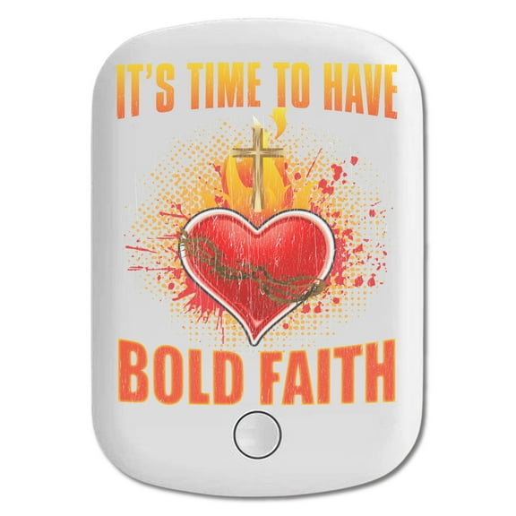 DistinctInk Magnetic Battery Pack, 5000 mAh Wireless Portable Charger with USB-C Cable, Compatible with MagSafe iPhone 14 / 13 / 12 Series - It's Time To Have Bold Faith