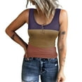 thumbnail image 1 of Dealovy Ribbed Tank Tops for Women Sleeveless Color Block Scoop Neck Buttons Slim Fitted Basic Tunic Tees, 1 of 6