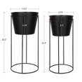 thumbnail image 2 of Kate and Laurel Sheely Decorative Modern Metal Planter Stands with Removeable Buckets Style Pots, Set of 2, Black, 2 of 6