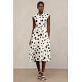 thumbnail image 1 of Vestido Bellabarnetten Slaia con estampado de lunares y solapa sin mangas, 1 of 6