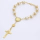 thumbnail image 5 of Pulsera Cruzada Cruzada Puerta Artificial Rosario Pulsera Joyería para Mujeres y Niñas (Plateado), 5 of 6