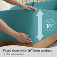 thumbnail image 6 of LuxClub 4 PC King Sheet Set, Deep Pockets Wrinkle Free Cooling Bed Sheets Hotel Bedding for Women, Men, Includes 1 Fitted Sheet, 1 Flat Sheet and 2 Pillowcases-Soft Teal, 6 of 8