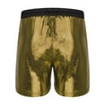 thumbnail image 6 of RYDCOT Mens Metallic Shorts 5" Shiny Holographic Disco Shorts Outfit Sparkly Rave Hot Summer Thin Breathable Shorts Gold, 6 of 7